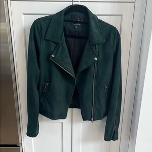 Sanctuary Deep Green Faux Suede Women's Motorcycle style jacket